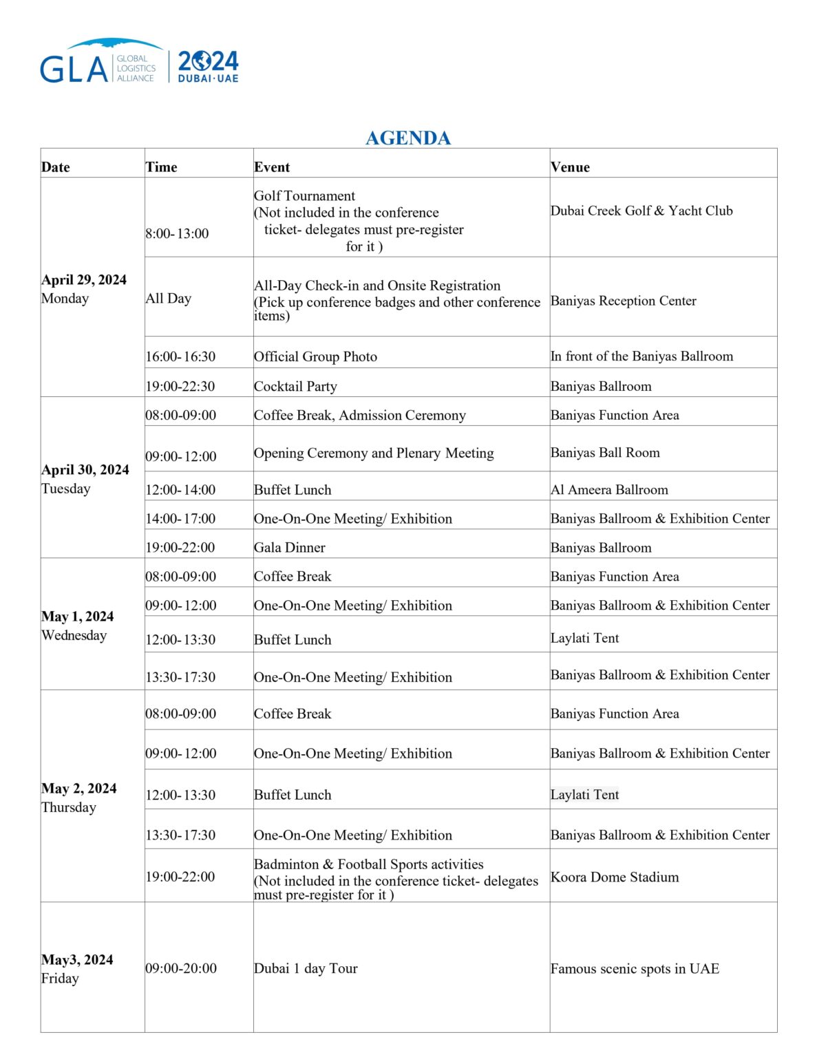 GLA Global Logistics Alliance Conferences GLA Global Logistics