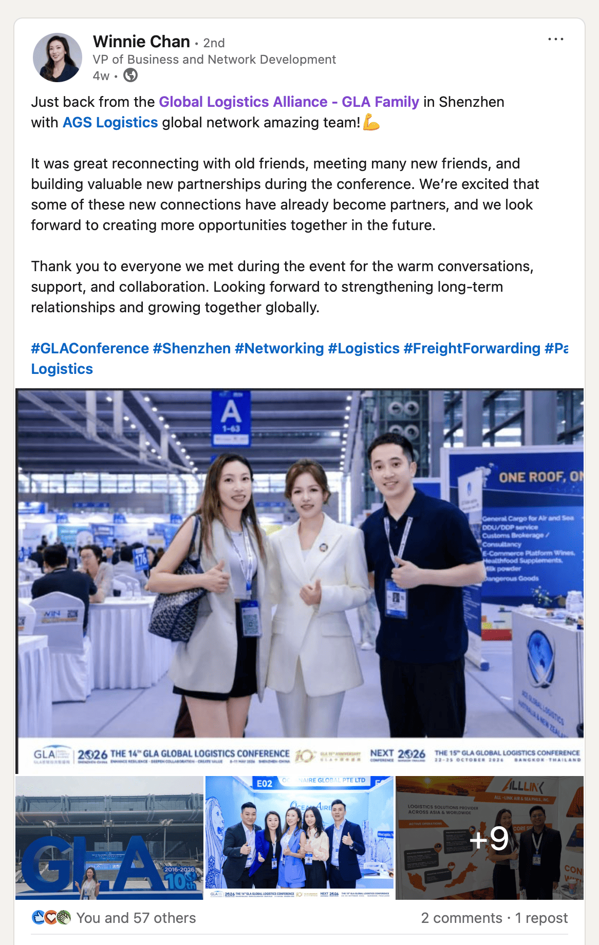 LinkedIn post by Winnie Chan